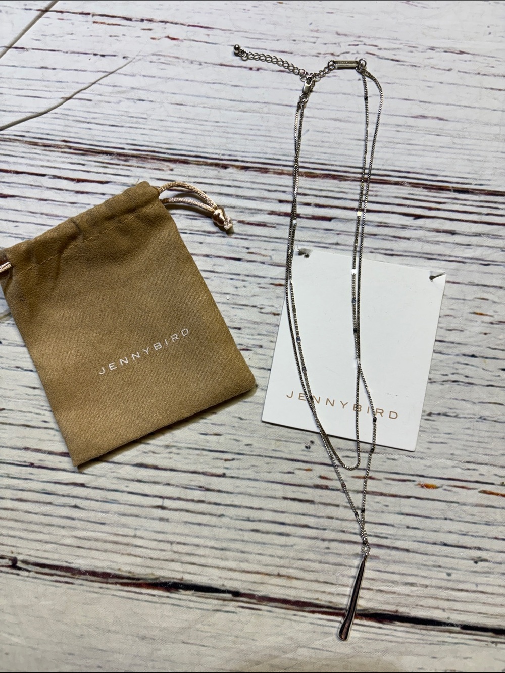 Jenny Bird Leana Pendant Double Chain Silver Plated Necklace